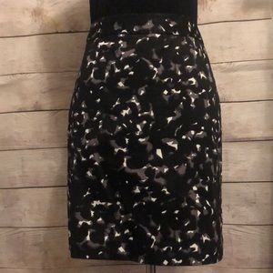 NEW black print LOFT skirt